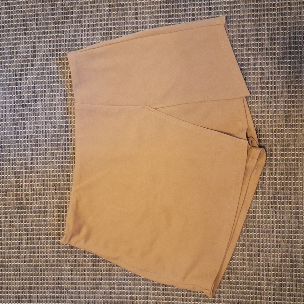 Tan Shein Skort with Zipper